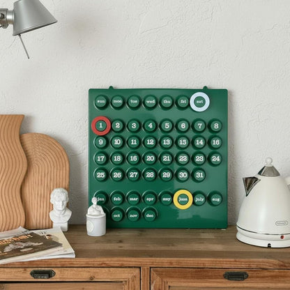 RoyaleGlow Perpetual Wall Calendar - Mid-Century Modern Reusable Date Organizer