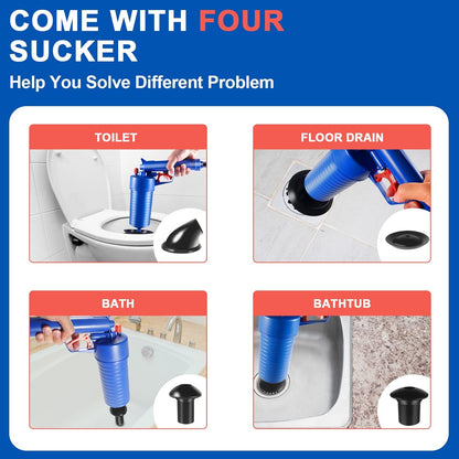 RoyaleGlow Drain Blaster Air Toilet Sink Plunger Gun Drain Clog Remover Tool