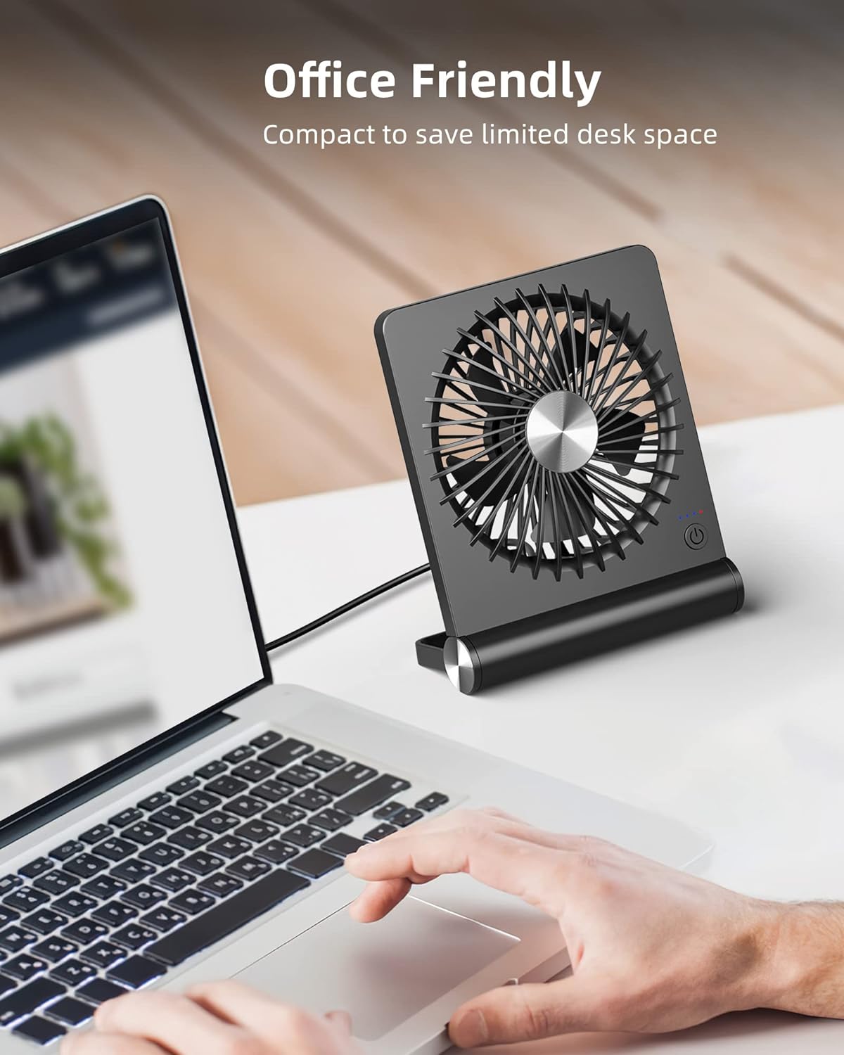 Luxora Ultra Quiet Small Desk Fan with 220 Degree Pivot