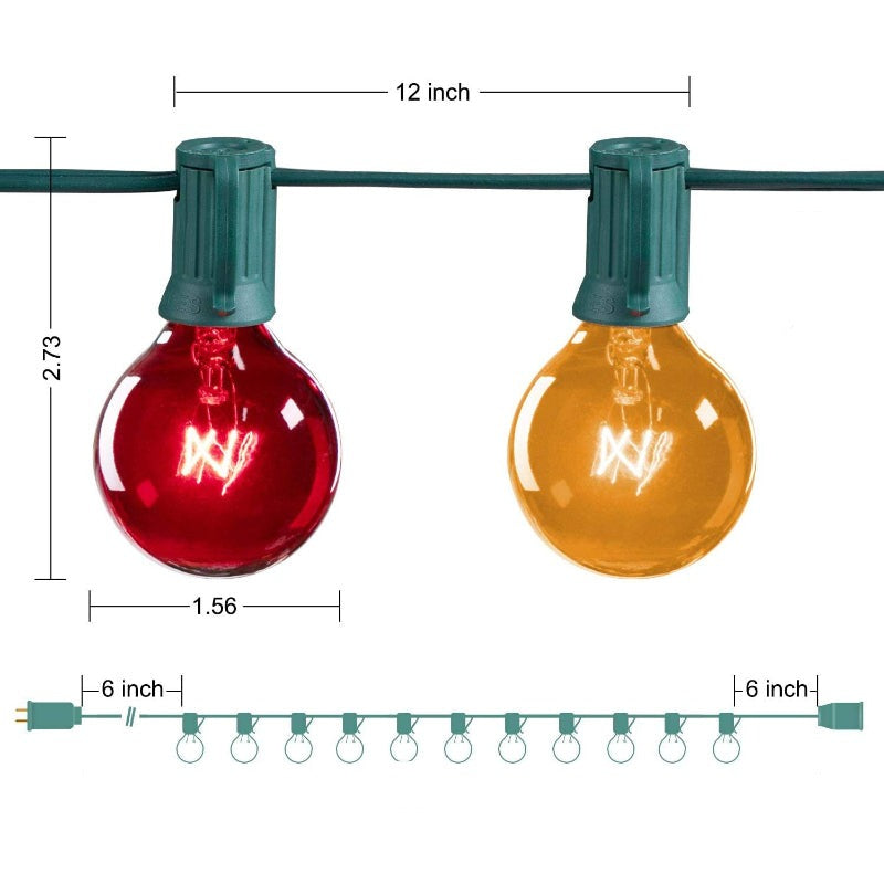 Royaleva Outdoor Dimmable String Lights - 20 ft LED Ambiance Lighting - Black / 20 ft