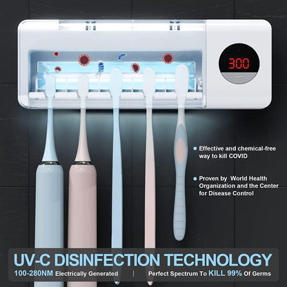 Luxora Antibacterial Toothbrush Sanitizer Holder UV Light