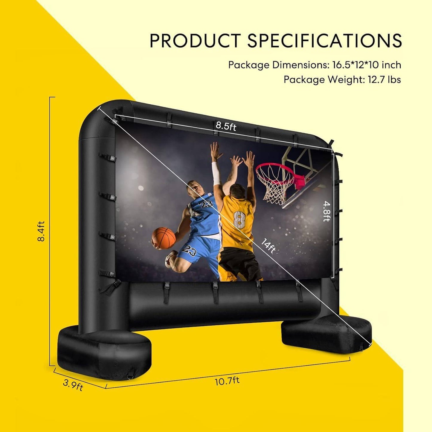 Luxora Outdoor Movie Screen And Projector 14ft Inflatable