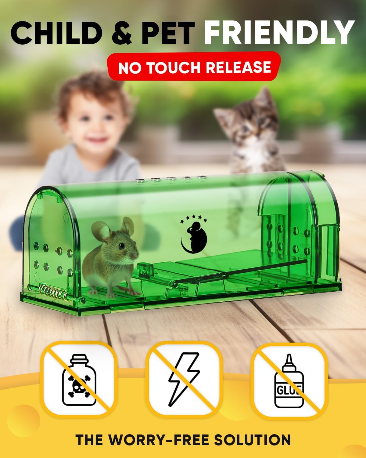 RoyaleGlow 4-Pack Mouse Trap Humane Catch & Release Traps
