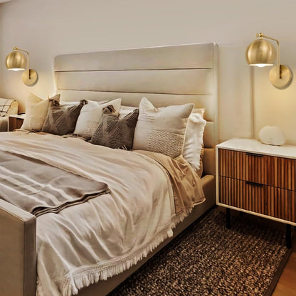 LuxRoyale Luxury Gold Finish Rechargeable Wall Light with Bulb
