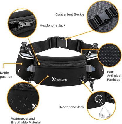 RoyaleGlow Running Hydration Waist Belt with Dual Bottle Holders