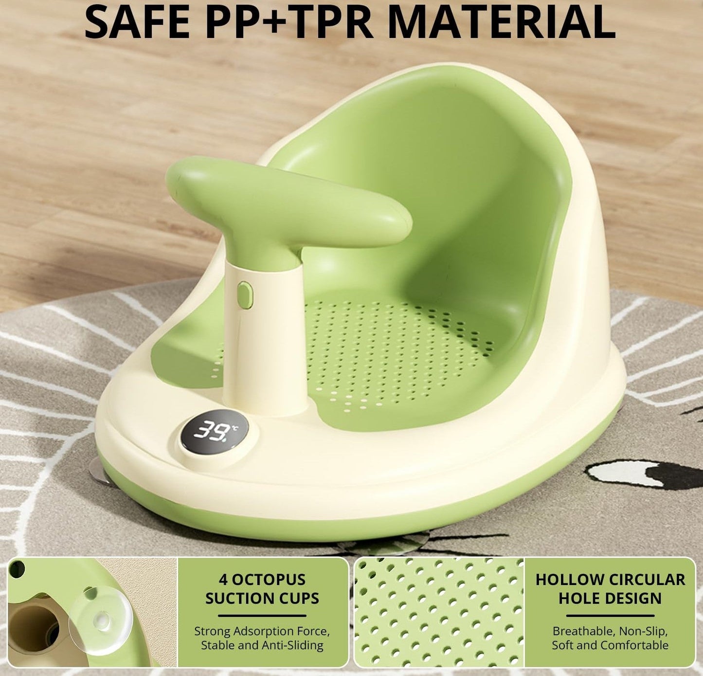 Luxora Baby Bath Seat with Wireless Thermometer and Safety