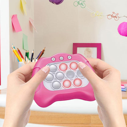 Rapid Pop Light Up Fidget Bubble Game Console – Portable Sensory Toy for Kids & Adults with 4 Game Modes, Stress Relief Bubble Popping Fun