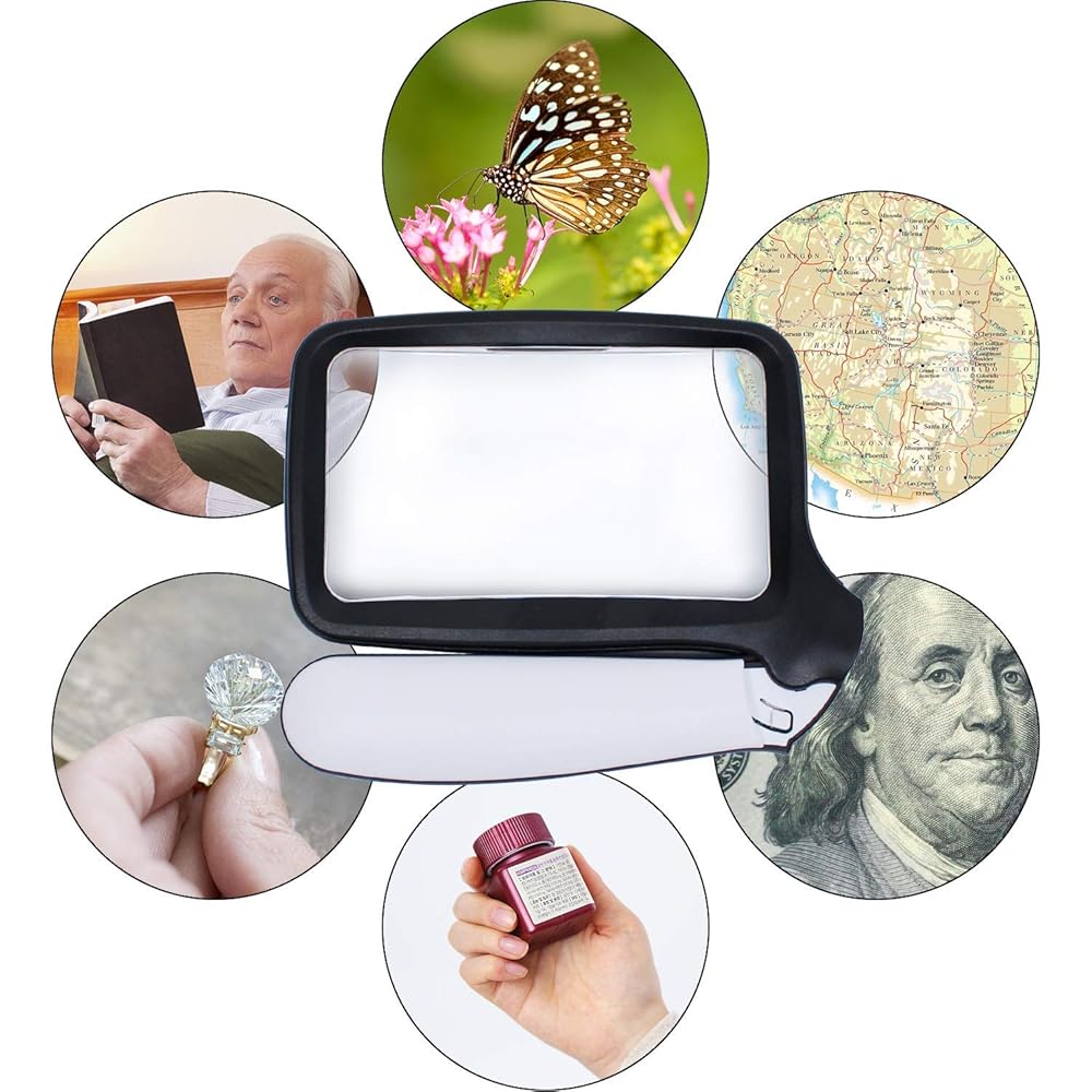 Royaleva Reading Magnifier With LED Lighting, 3x Optical Lens