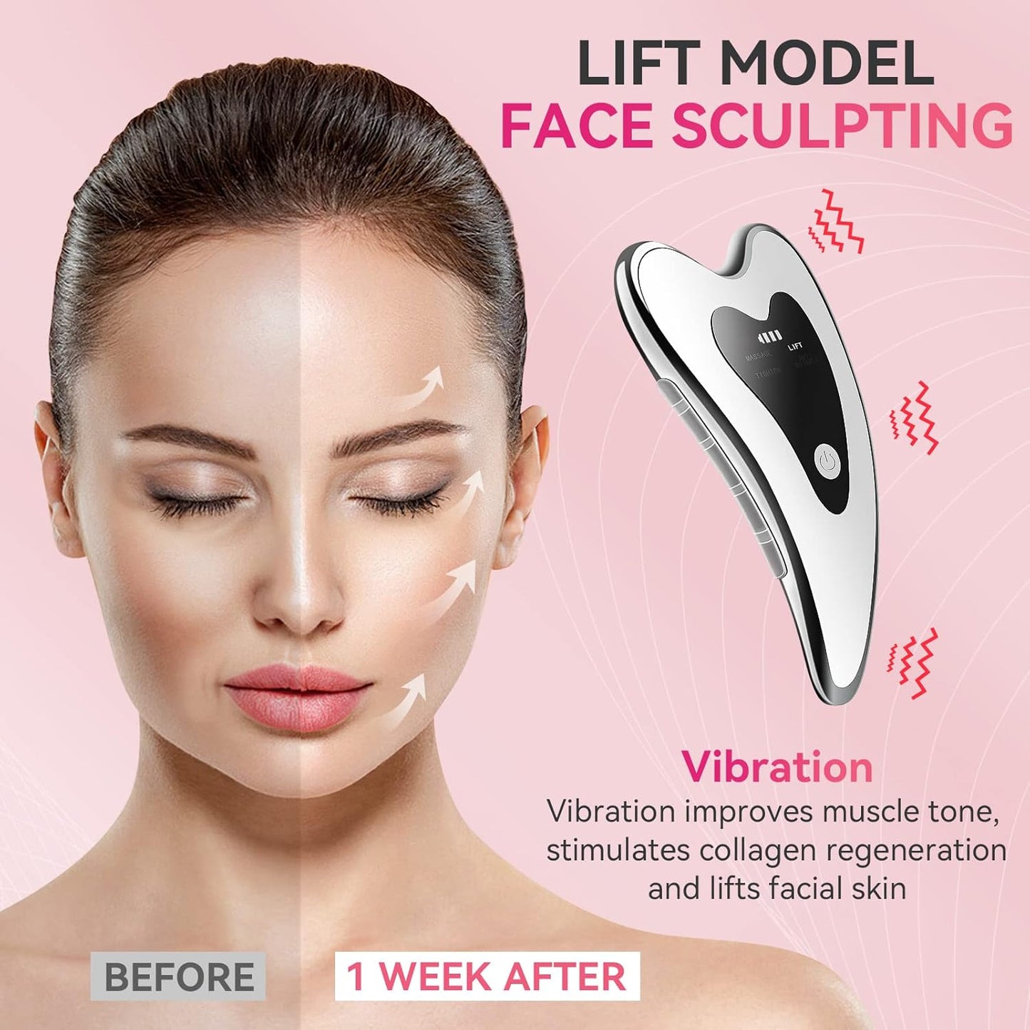 RoyaleGlow Gua Sha Massager Tool for Face Lifting and Rejuvenation