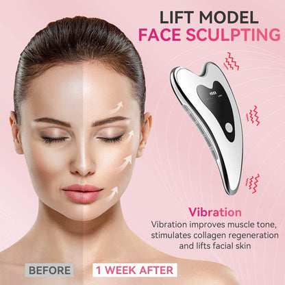 RoyaleGlow Gua Sha Massager Tool for Face Lifting and Rejuvenation