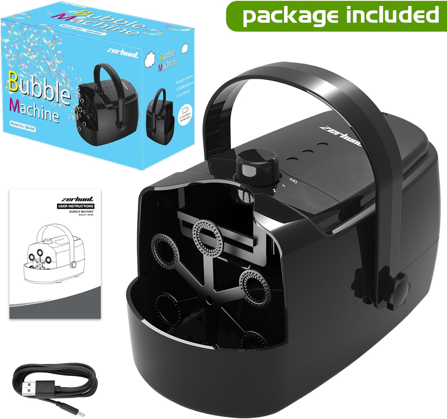 RoyaleGlow Bubble Machine Blower for Endless Fun
