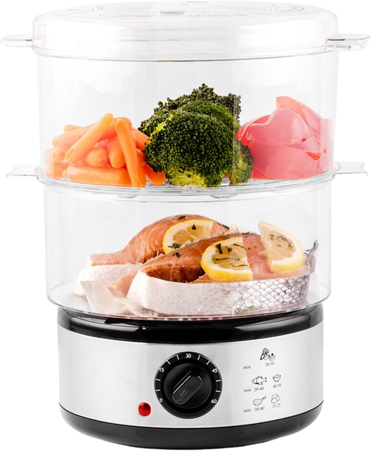RoyaleGlow Electric Vegetable Steamer 13.7 Quart Capacity