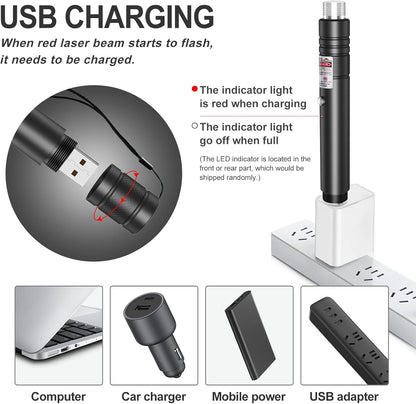 RoyaleGlow Long Range Green Laser Pointer High Power