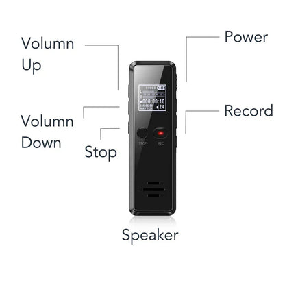 LuxRoyale Professional Digital Voice Recorder | Audio Sound Recorder | Auto Saving Files with Built-in Speaker