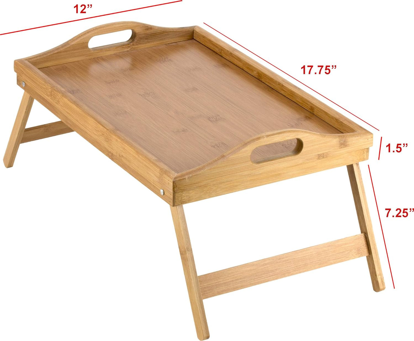 Royaleva Bed Table Tray with Folding Legs - Bamboo Design