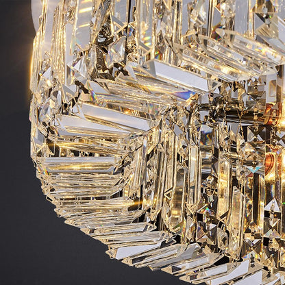RoyaleGlow Modern Glam Crystal Flush Mount Ceiling Light for Living Room & Bedroom