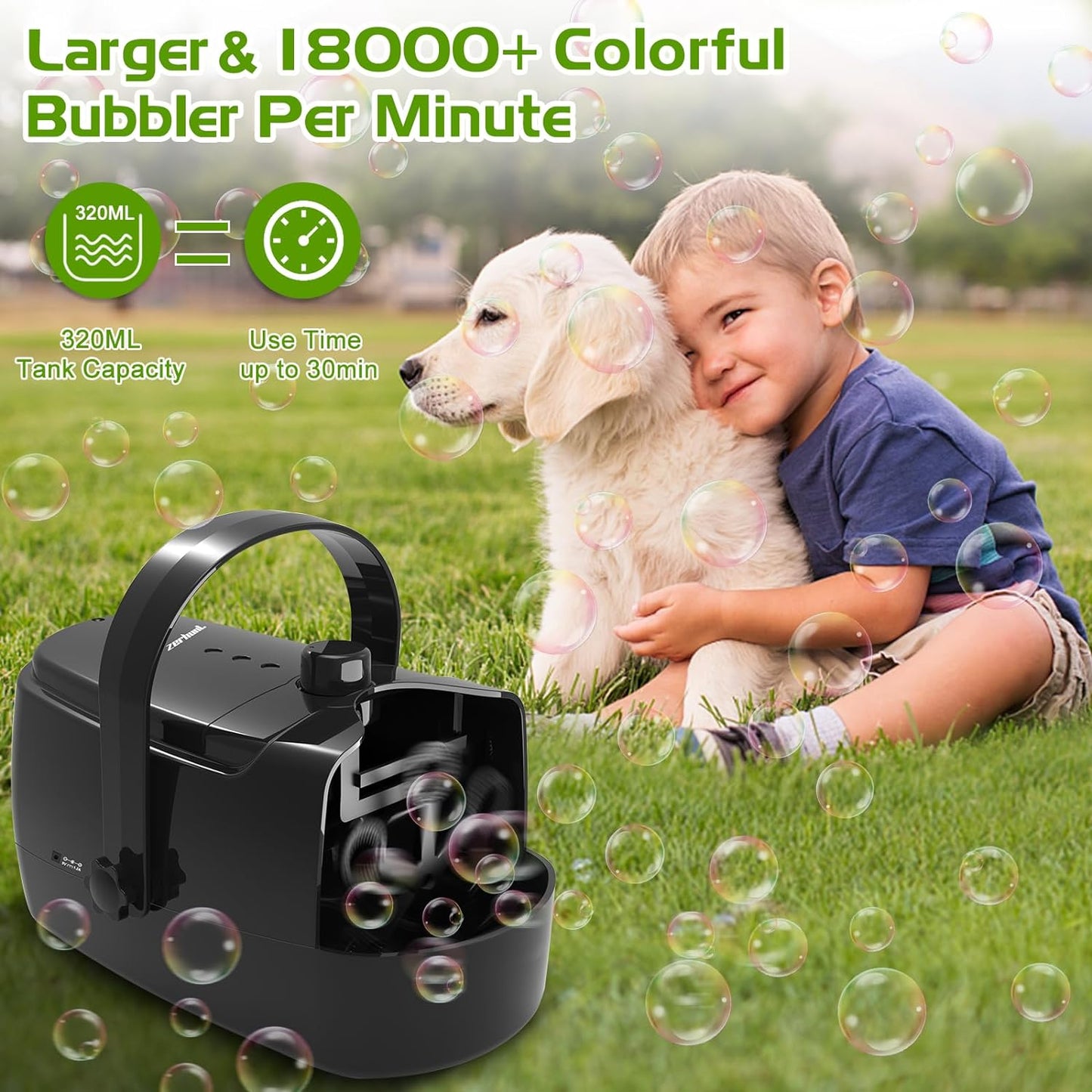 RoyaleGlow Bubble Machine Blower for Endless Fun