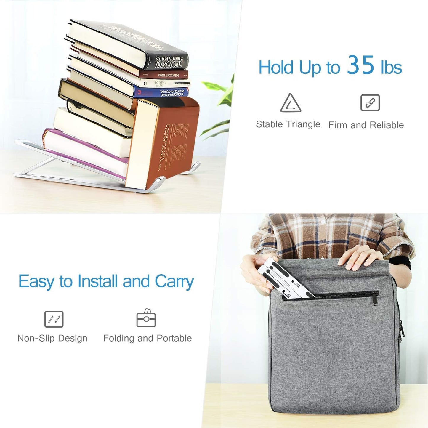 RoyaleGlow Foldable Portable Laptop Stand - Ergonomic Design