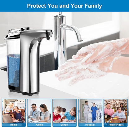 RoyaleGlow Automatic Touchless Dish Soap Dispenser For Kitchen And Bathroom