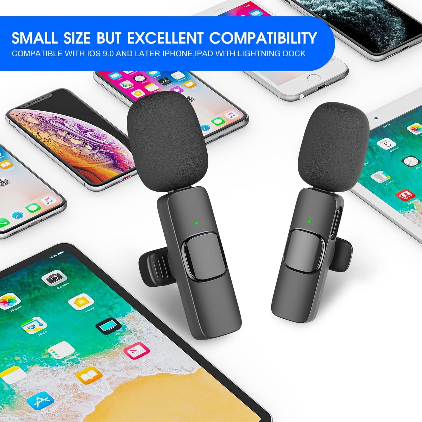 Luxora 2 Pack Wireless Microphone For Iphone Ipad