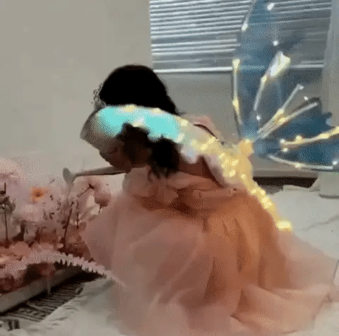 RoyaleGlow Electric Colorful Kids Adults LED Fairy Wings Costume