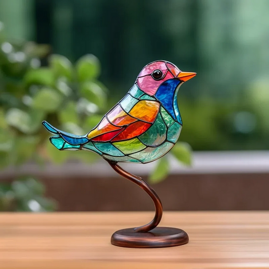 Luxora Colorful Birds on Branch Desktop Ornaments Decor