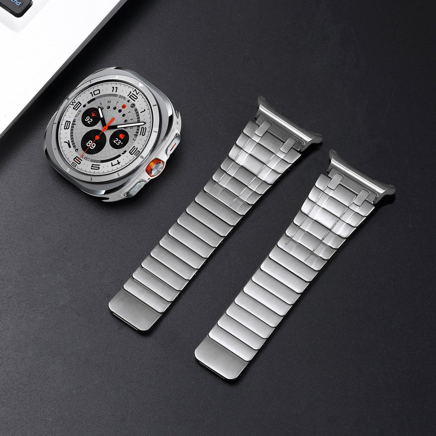 RoyaleGlow AP Frosted Stainless Steel Magnetic Band For Samsung Watch 7 Ultra