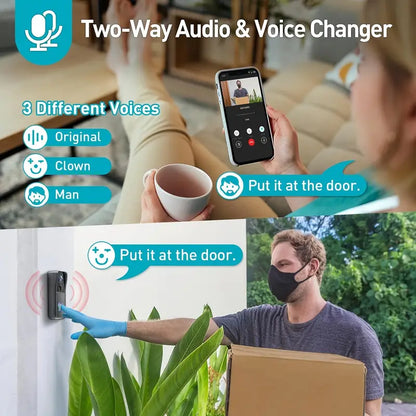 RoyaleGlow Wireless Wi-Fi Video Doorbell with 1080P HD