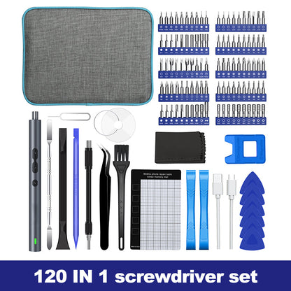 RoyaleGlow Electric Screwdriver 120 In 1 Set Compact Precision