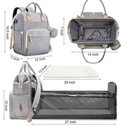 RoyaleGlow Changing Bag - Travelling Baby Cot Portable