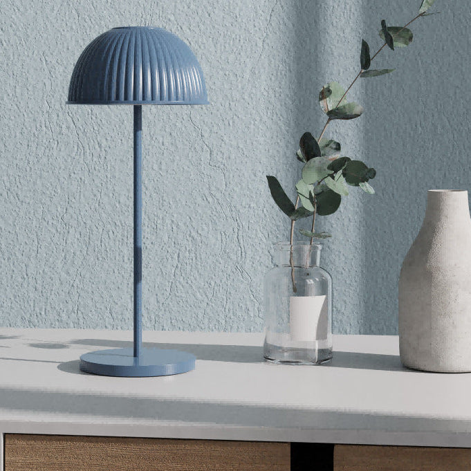 RoyaleGlow Modern Dome LED Table Lamp - Cordless, Dimmable Touch Control for Reading & Decor