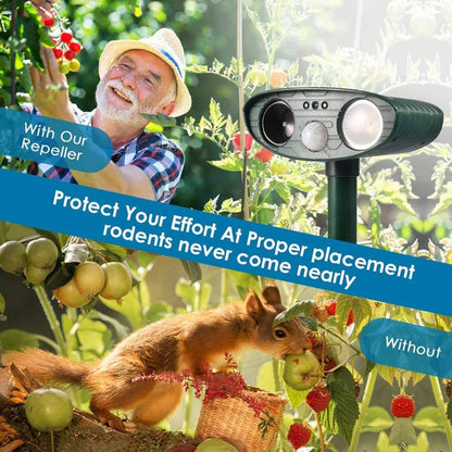 Royaleva Ultrasonic Rabbit Repeller – Solar Powered and Flashing Light – Get Rid of Rabbits
