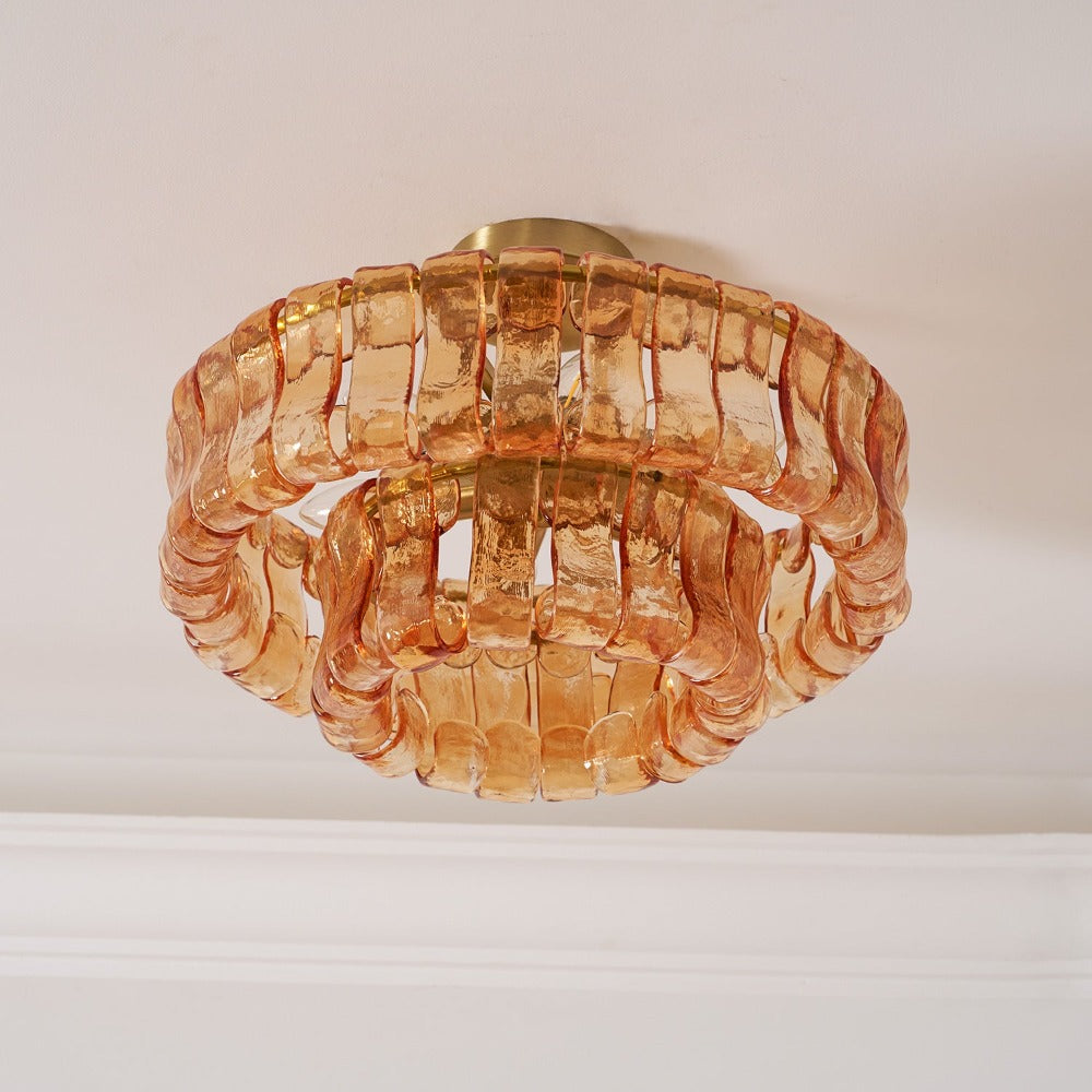 RoyaleGlow Murano Glass Semi Flush Mount Ceiling Light Fixture