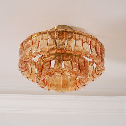RoyaleGlow Murano Glass Semi Flush Mount Ceiling Light Fixture