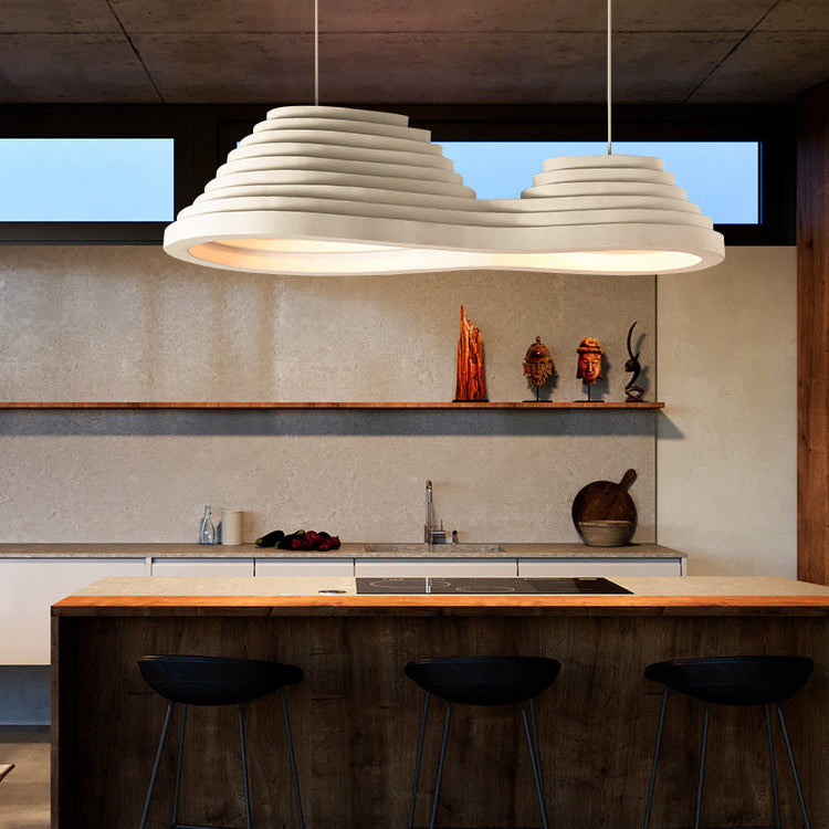 Royelux Organic Modern Pendant Light-Wavy White LED Ceiling Lamp