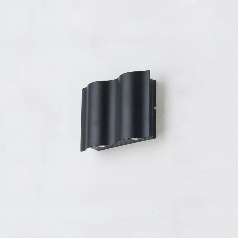 LuxRoyale Modern Outdoor Wall Sconce Black Up Down Light Fixture