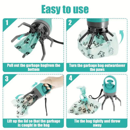 Royaleva Dog Poop Picker Upper Claw with Garbage Bag Dispenser