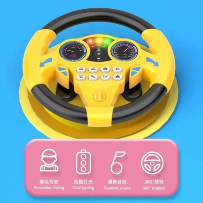 Luxora Kid's Electric Simulation Steering Wheel Suction Attachment