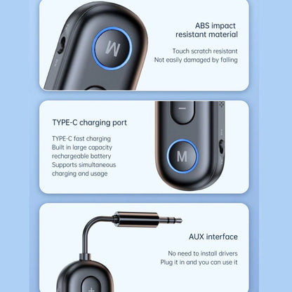 Royaleva Wireless Bluetooth 5.4 Audio Transmitter Receiver Airplane Adapter with Mic
