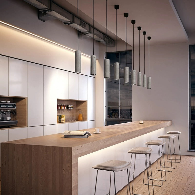 Royaleva Modern Concrete Pendant Light, Industrial Contemporary Ceiling Fixture