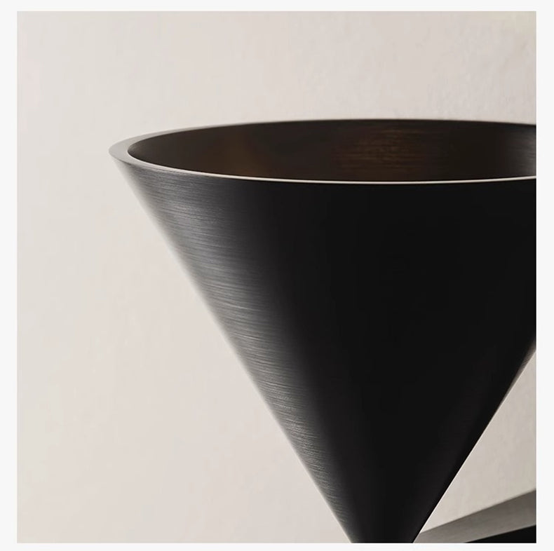 RoyaleGlow Minimalist Cone Wall Sconce - Black Brushed Aluminum Up Down Light