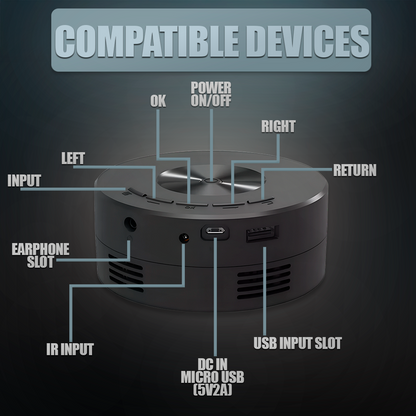 Royaleva Mini Portable Projector – Ultra HD for Home Cinema