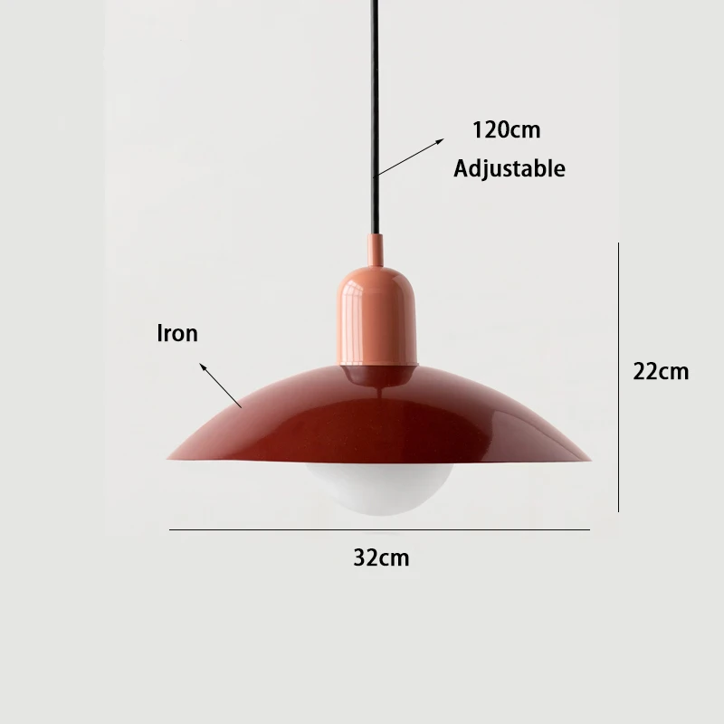 LuxRoyale Nordic Macaron Bauhaus Pendant Light , Modern Minimalist Dome Ceiling Fixture