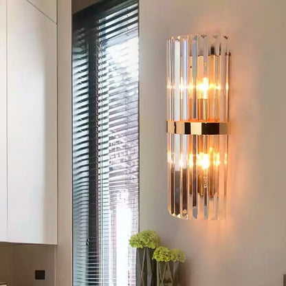 LuxRoyale Modern Crystal Sconce Wall Light for Living Room & Bedroom Lighting