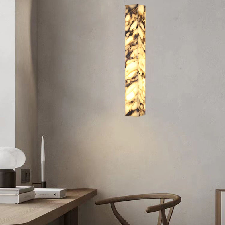Royelux Marble & Aged Brass Wall Sconce | Modern Cloudstone 2-Light G9 Fixture