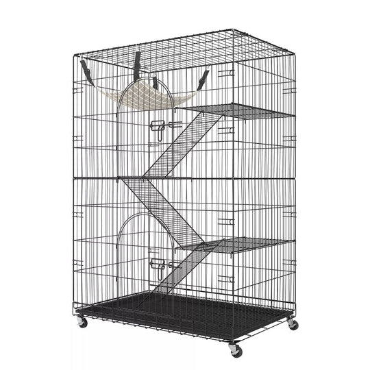 Royaleva Indoor Cat Cage Enclosure with 4 Tiers and Hammock