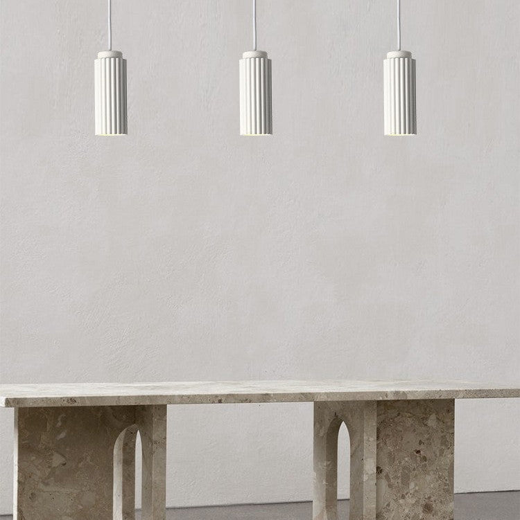 Royelux Fluted Matte White Pendant Light for Kitchen Island