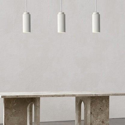 Royelux Fluted Matte White Pendant Light for Kitchen Island