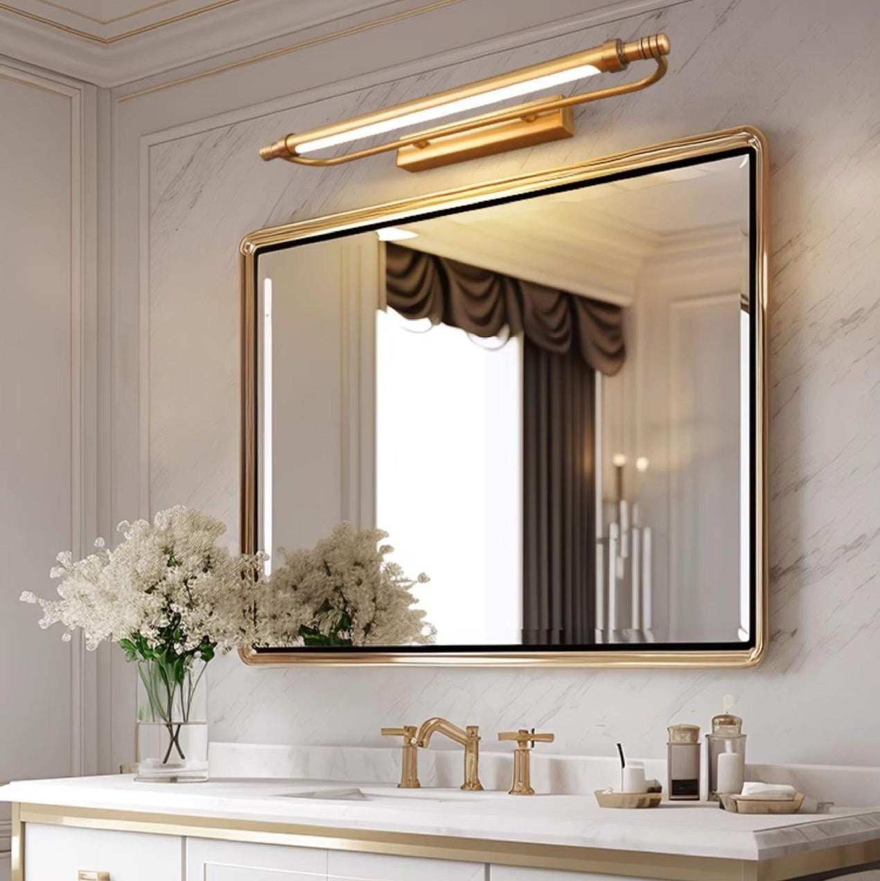RoyaleGlow LED Vanity Light for Bathroom Mirror- Waterproof Warm White Mirror Lamp