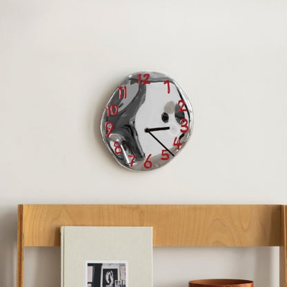 RoyaleGlow Abstract Chrome Wall Clock with Silent Quartz Movement